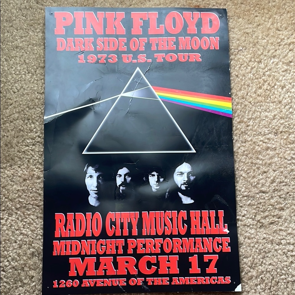 Pink Floyd Dark Side of the Moon Poster - Black and Red